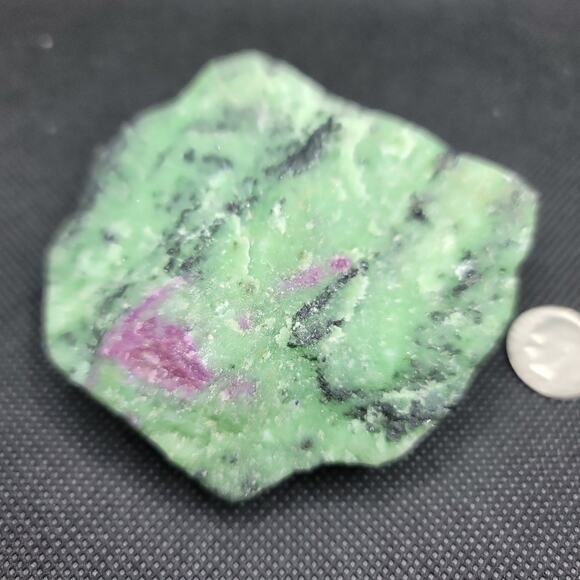Ruby And Epidote Quartz Crystal Rough Mineral Specimen - Picture 3 of 4